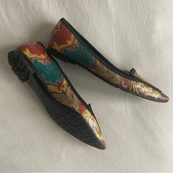 Missoni • Vintage Zigzag Leather Ballet Flats - Picture 2 of 5